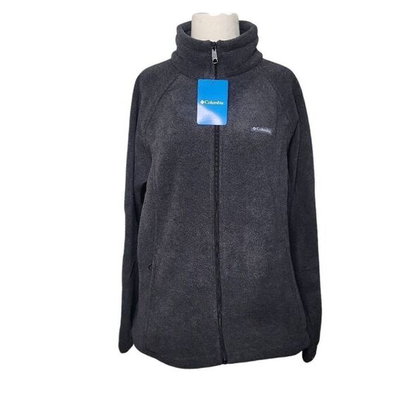 COLUMBIA Benton Springs Full Zip Fleece Jacket Women's Size 1X Gray - Picture 1 of 10